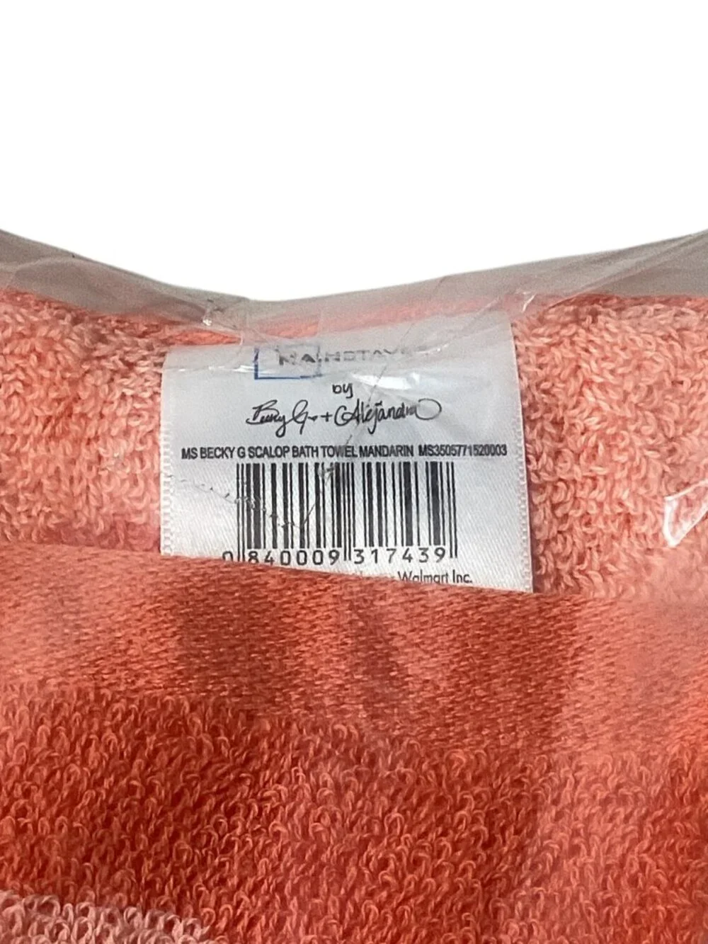 Mainstays: 100% Cotton Bath Towel, Mandarin Orange, Dimensions: 30